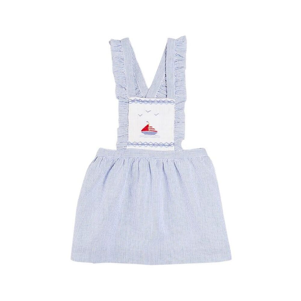 Pepa London Girls Nautical Striped Boat Embroidered Skirt